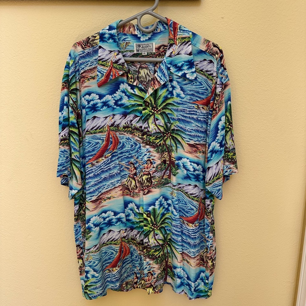 Avanti Tropical Blue Hawaiian Shirt